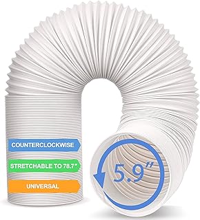 Air Conditioner Hose, Diameter 5.9" Universal Portable Flexible Air Tube for Portable Air Conditioner Replacement Hose/Extend Vent Hose/Counterclockwise Installation Direction