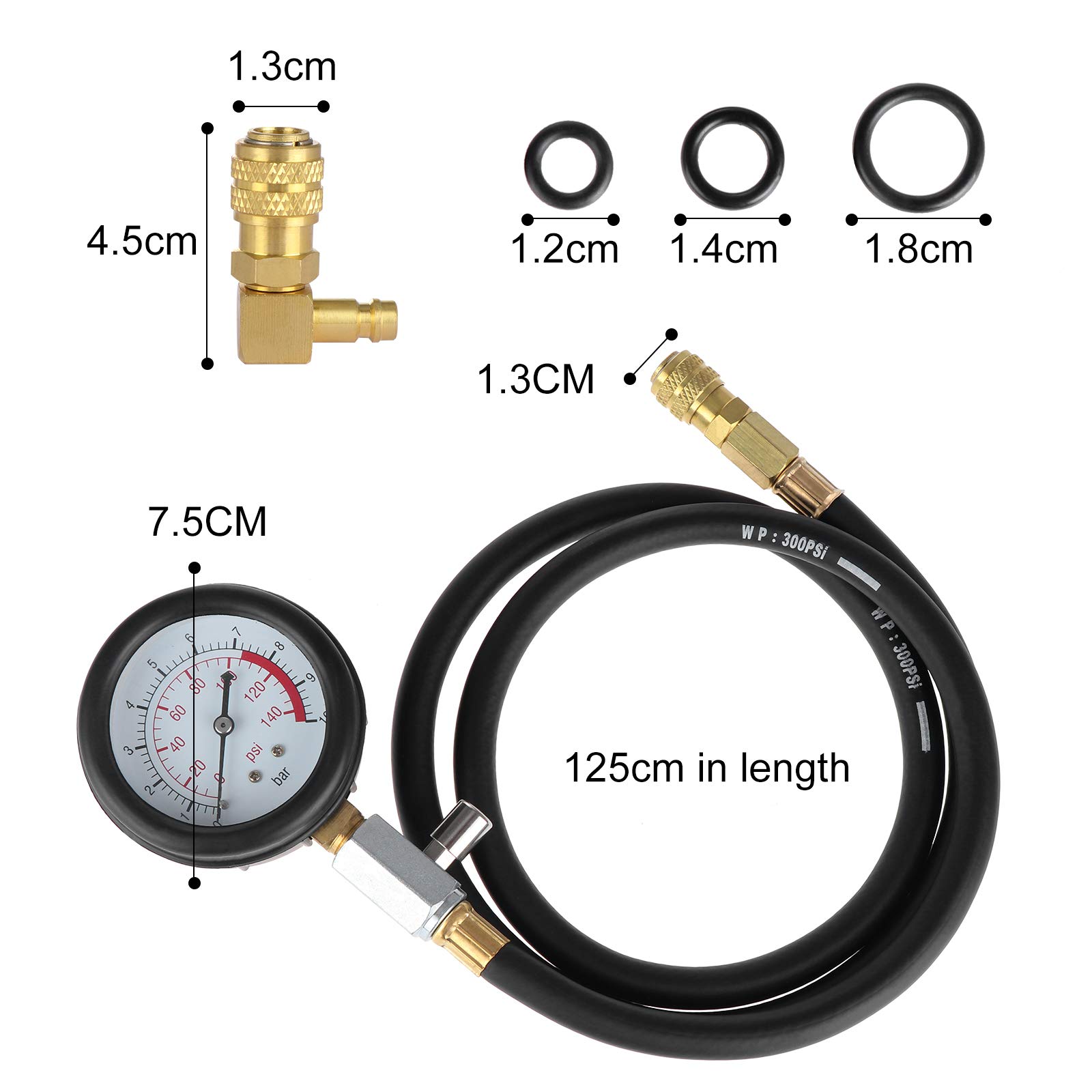 Jauge de Testeur de Pression D'huile Moteur Kit de Testeur de Pression, Controleur Pression Huile Automobile Kit de Test de Diagnostic