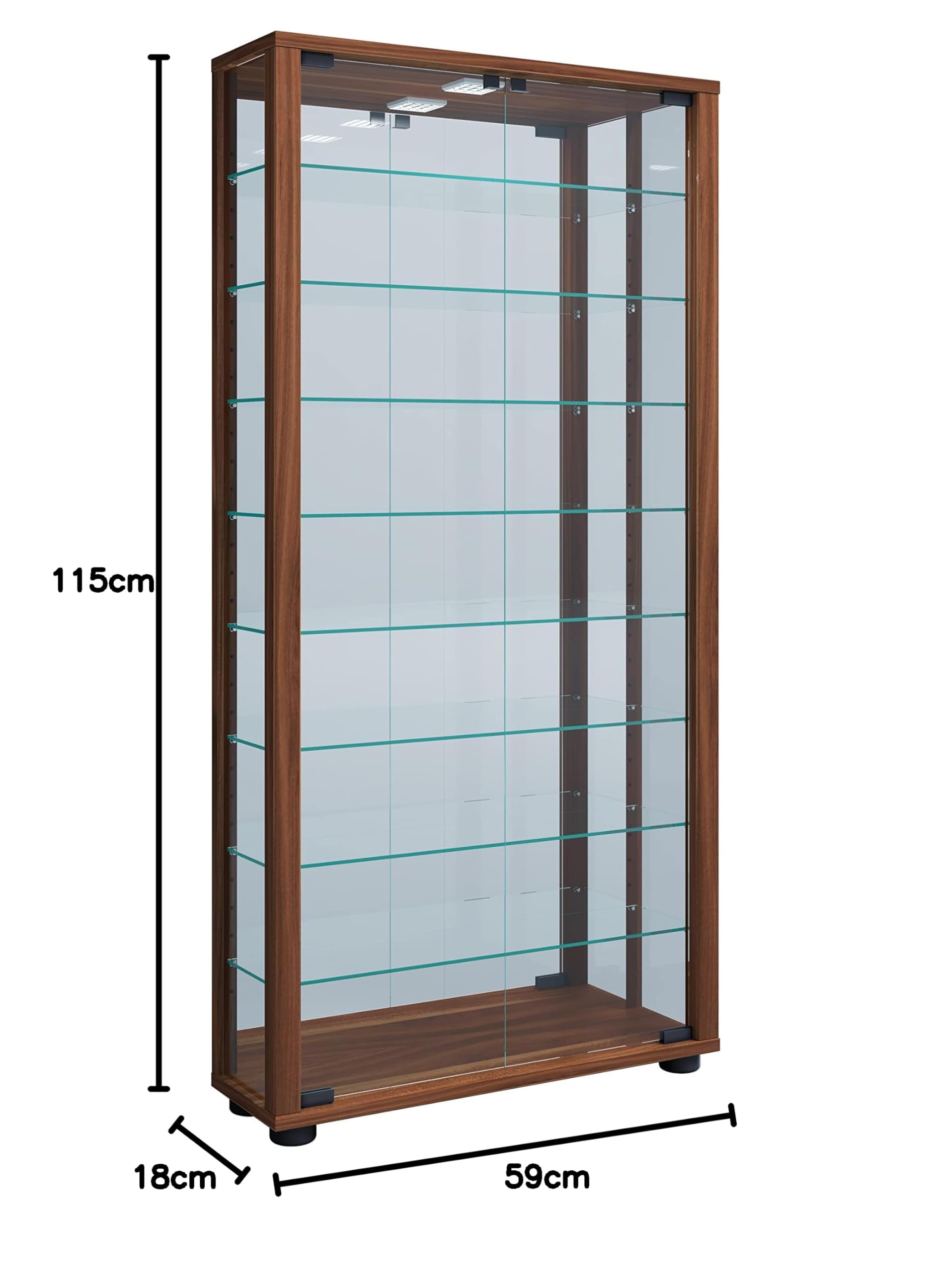 VCM Vitrine en bois Vitrine en verre à collectionner Vitrine sur pied Miroir Lumo Maxi Vitrine en bois Vitrine en verre à collectionner Vitrine sur pied Miroir Lumo Maxi