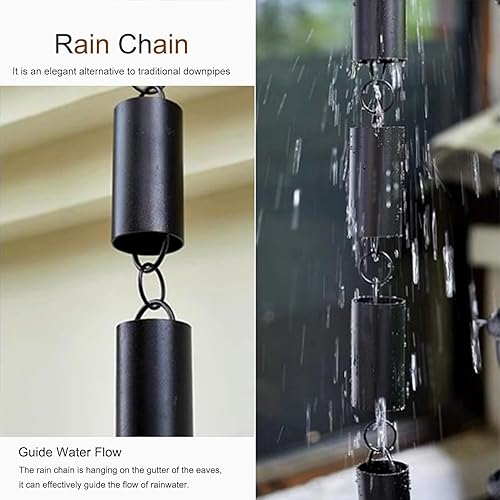 Miniatura 3 de WQS88RDX Rain Chain Rain Chains for Replacement Gutters and Downspouts, Aluminum Cylinder Rain Collector Chain(260cm8.5ft)