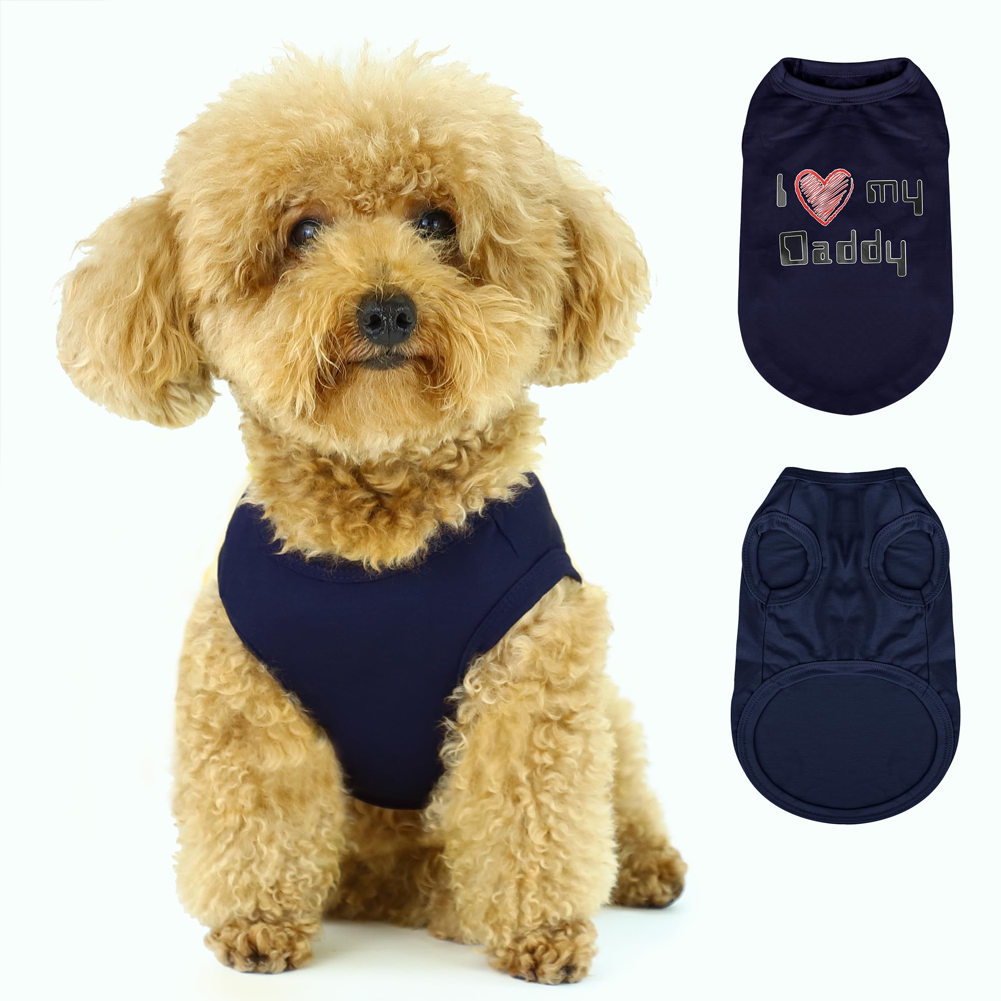 Expressive Pet Vest: Sleeveless Dog Shirt with 'I Love My Daddy' Slogan, Ideal for Chihuahuas, Poodles, Yorkies, and More Adorable Design, Ultimate