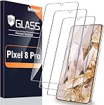 3 Protecteur d'écran en verre Pack pour Google Pixel 8 Pro, Déverrouillage de l'empreinte à ultrasons, HD Verre trempé transparent pour Google Pixel 8 Pro Protecteur d'écran 5G
