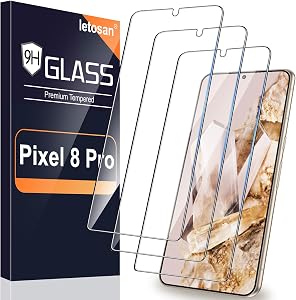 3 Pack Glass Screen Protector for Google Pixel 8 Pro, Ultrasonic Fingerprint Unlock, HD Clear Case Friendly Tempered Glass for Google Pixel 8 Pro Screen Protector 5G