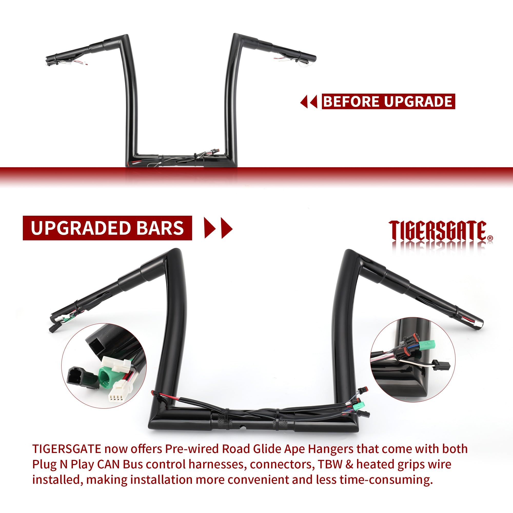 PreWired 1.5 Diameter, Big Daddy MX T Bars for Road Glide 2015 kienitvc.ac.ke
