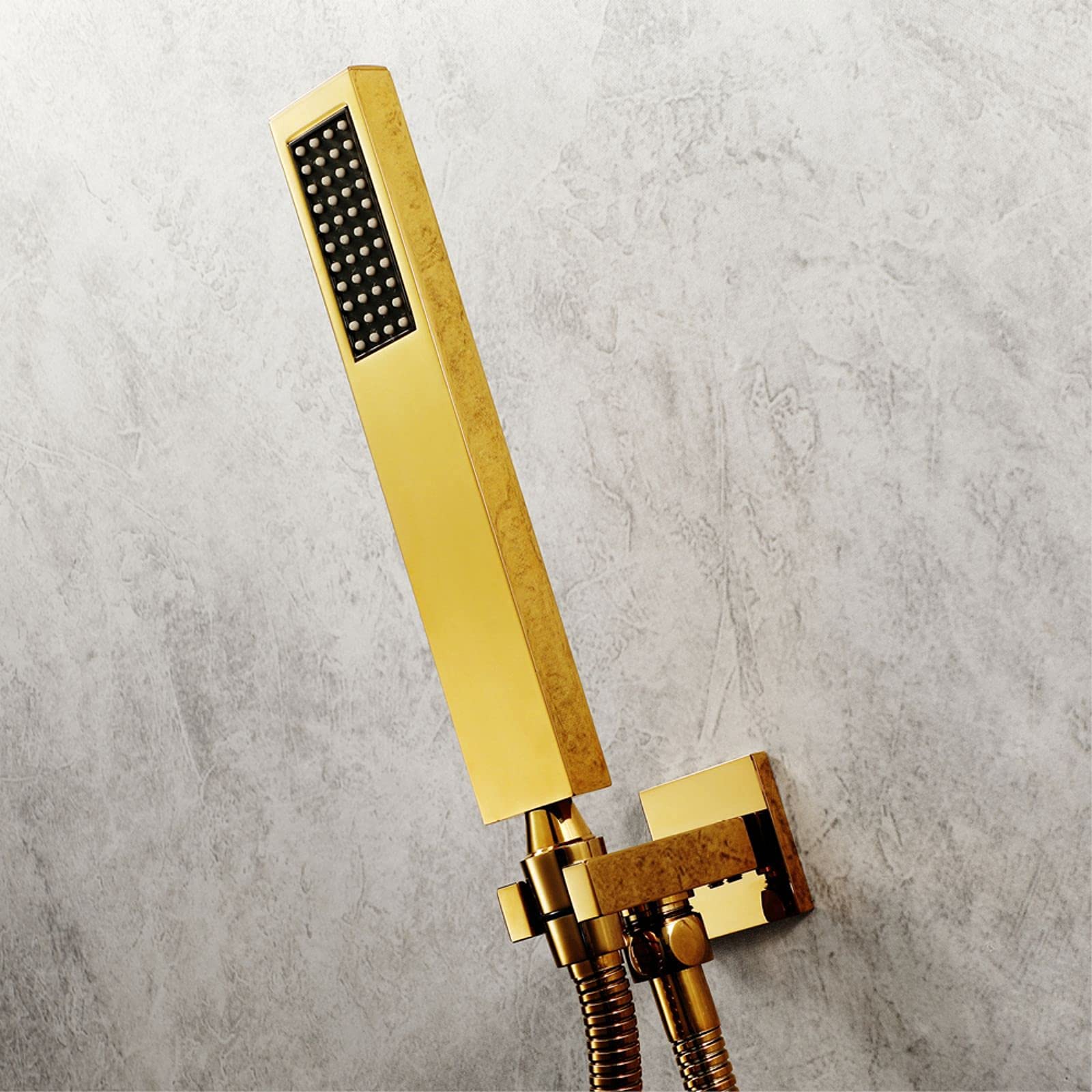Zestaw Baterii Prysznicowej Termostatycznej Z Muzyką 64 Kolory Zestaw Prysznicowy Led Combo Zestaw Prysznicowy Z Ukrytym Wykończeniem Pvd Gold Z 2 Funkcjami Głowica Prysz-Phone Control