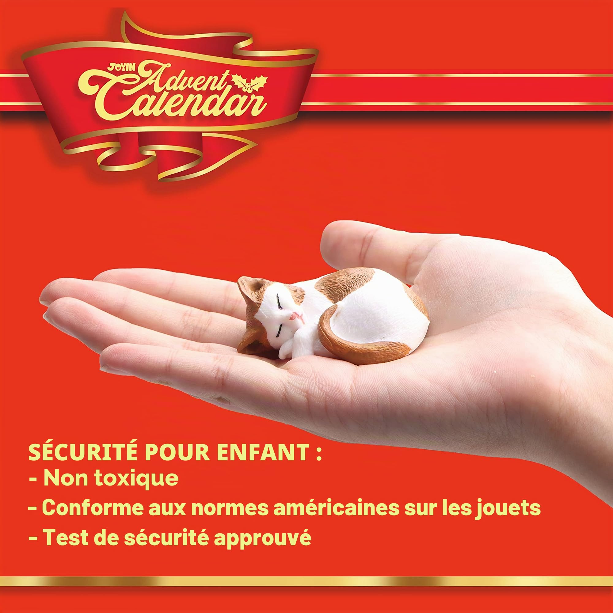 JOYIN Calendrier de l'Avent de Noël 2025 avec figurines d'animaux, chiens et chats, jouets pour animaux, compte à rebours de 24 jours, calendrier de l'Avent pour enfants