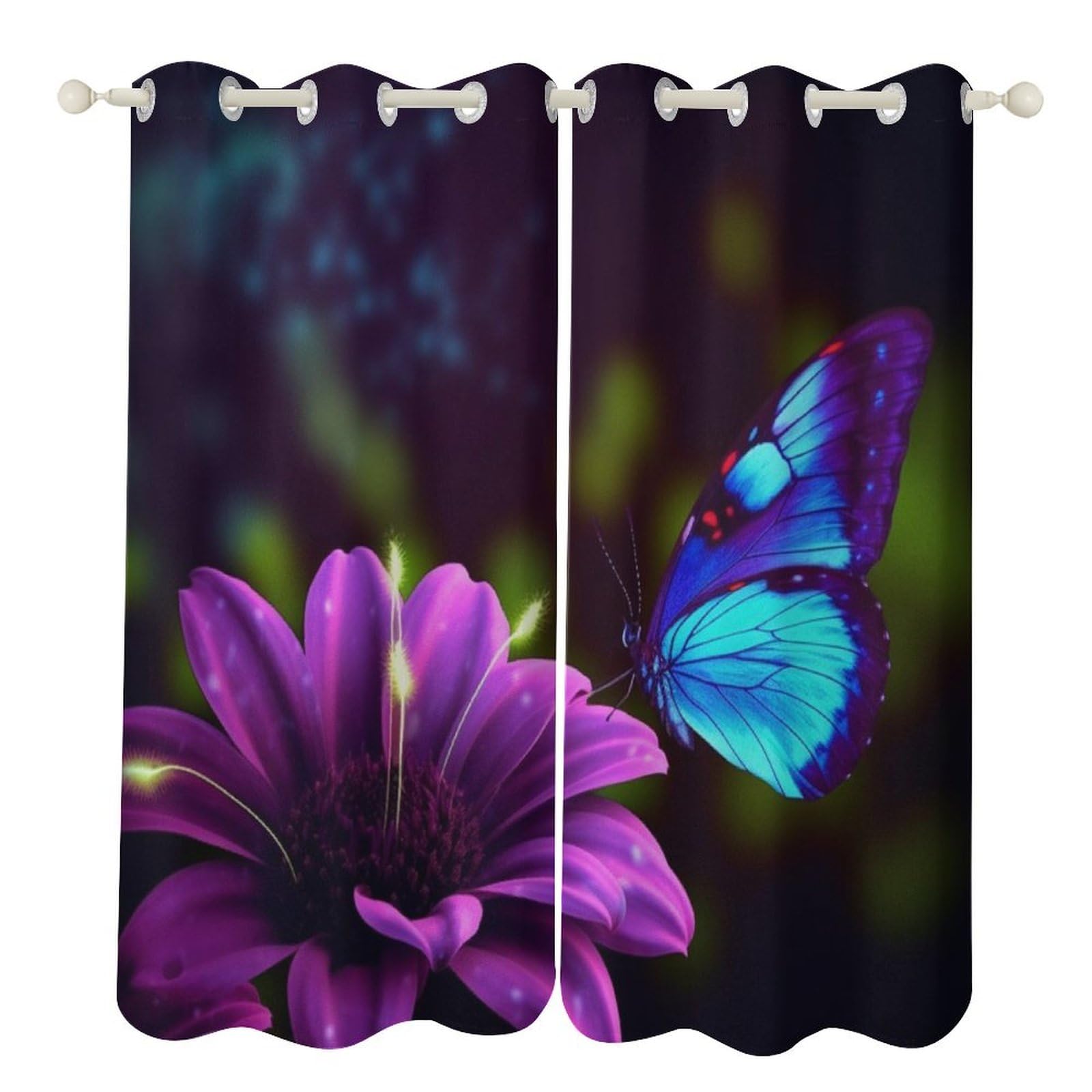 Rideaux occultants thermiques bleu violet pour bloquer la chaleur