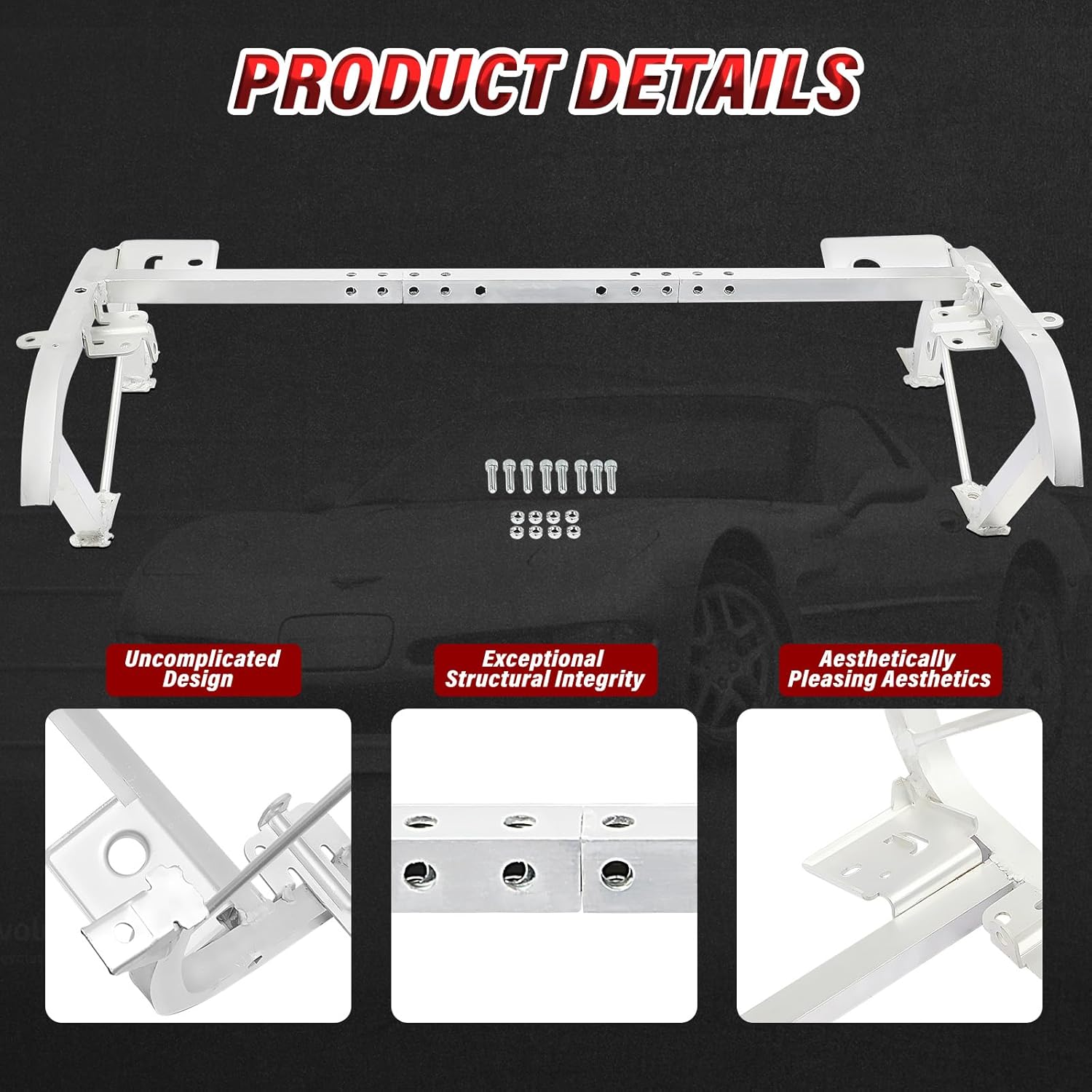 Lower Radiator Core Support Skid Bar Plate Compatible with 1997-2004 Chevy Chevrolet Corvette C5 Z06 Replaces OE Number: 10400765 15824318 15916658