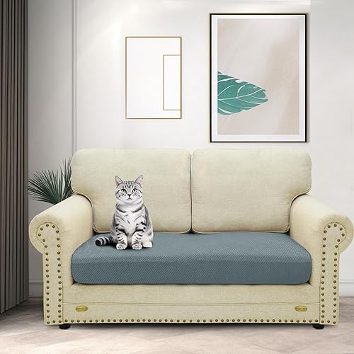 Miniatura 2 de ZNSAYOTX Fundas elásticas para cojines de sofá biplaza, fundas de asiento de cojín de repuesto suave con patrón único protector de muebles con parte