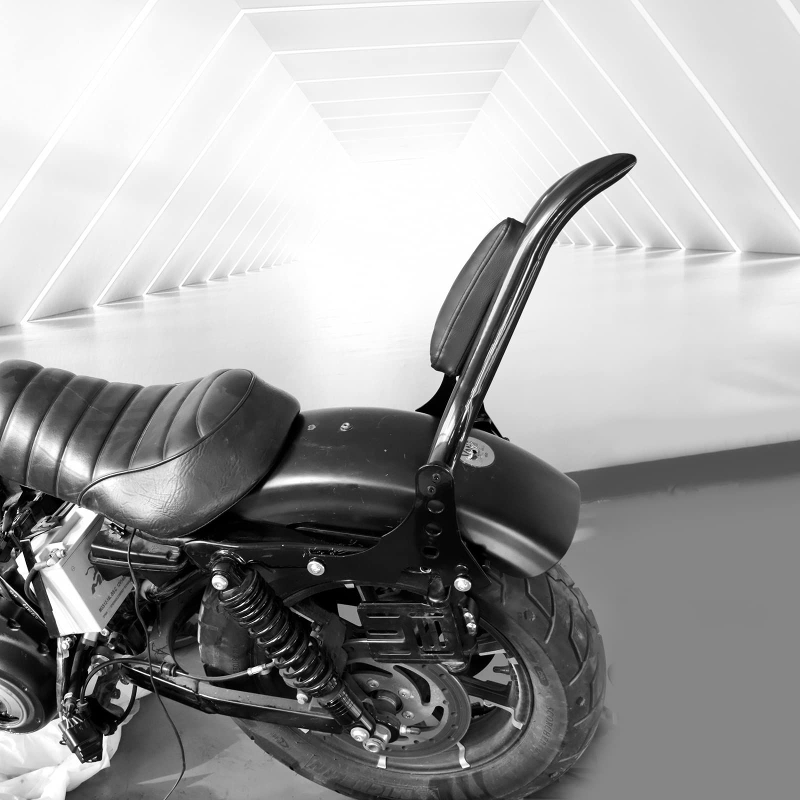 Dossier passager amovible pour moto Sissy Bar avec coussin - Pour Harley Sportster XL 883 1200 2004-2023 - Noir - 33 cm