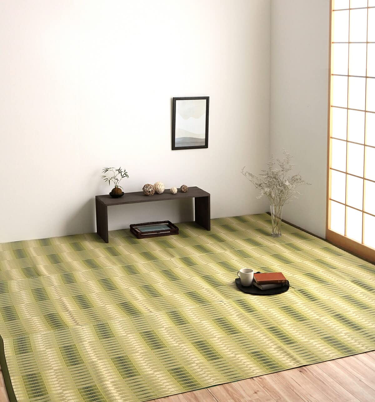 Amazon｜ござ 2畳 日本製 日和 グリーン 江戸間2畳 約174×174cm 洗える 
