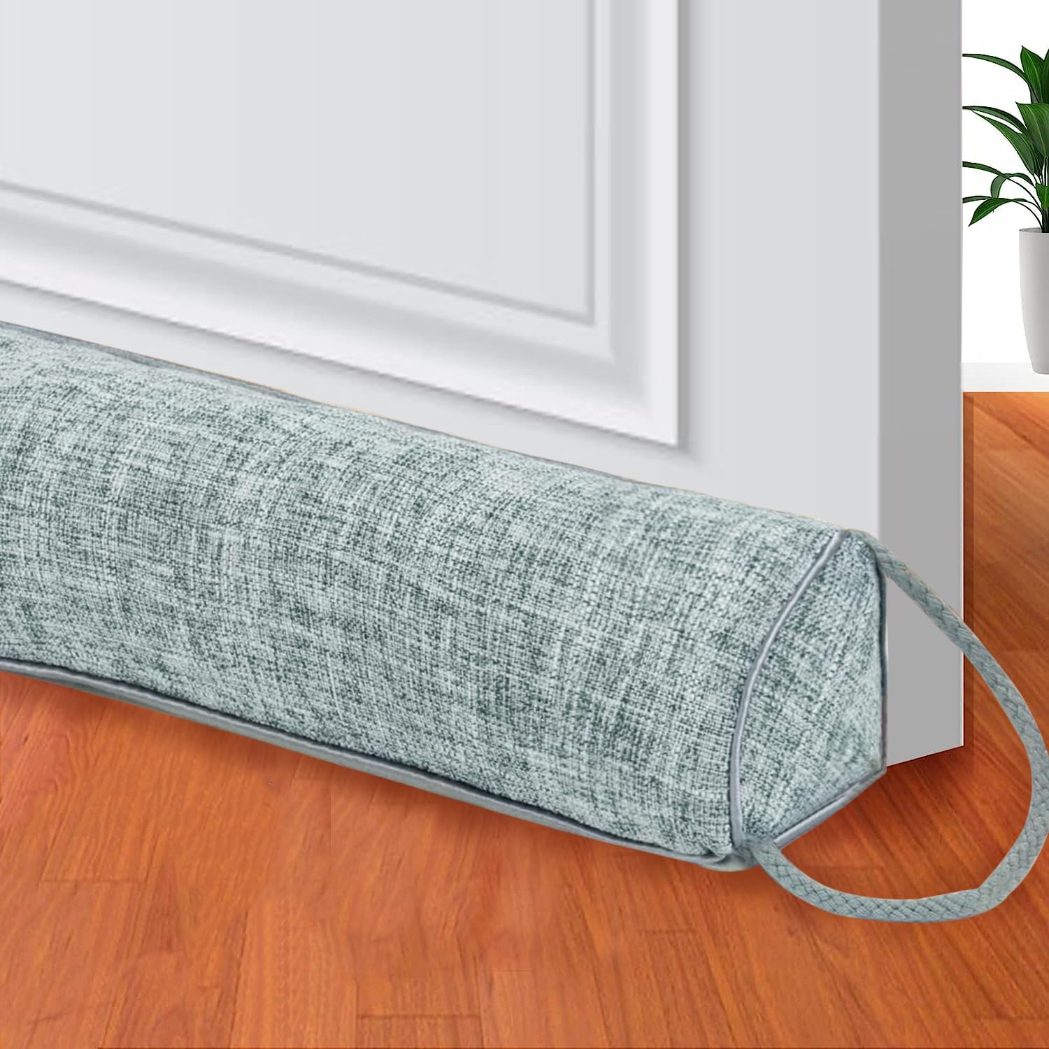 90cm Weighted Under Door Draft Stopper -Triangular Door Draft Blocker with Hook Loops, Weather Stripping Noise Blocker