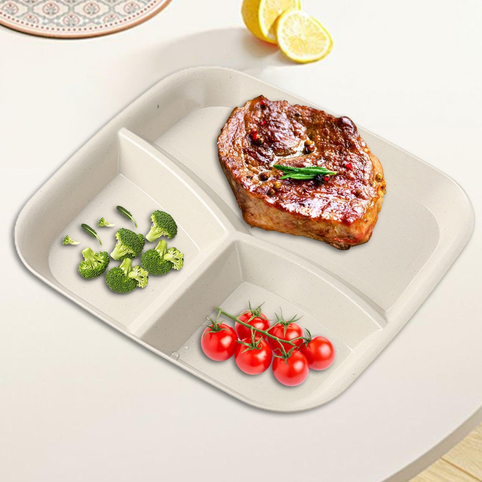 Assiettes à Divisions Plat de Service à 3 Compartiments