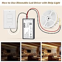 Vista 3 de Controlador LED regulable de 12 V, transformador LED Triac ELV/MLV de 60 W compatible con interruptores Lutron y Leviton, fuente de alimentación LED