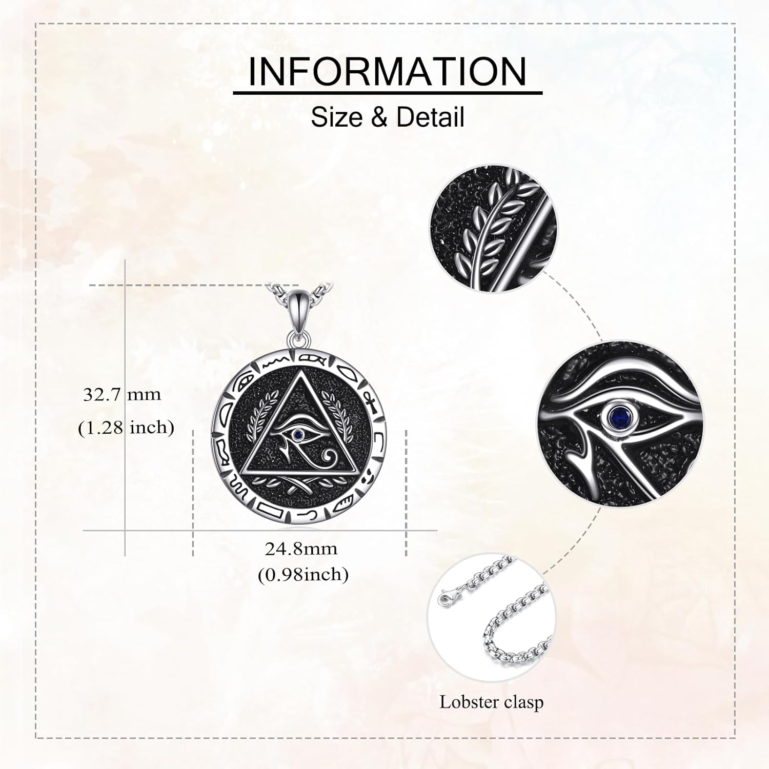 Eye of Horus Necklace 925 Sterling Silver Eye of Horus Pendant Ancient Egyptian Jewelry Gift for Men Women - Image 4