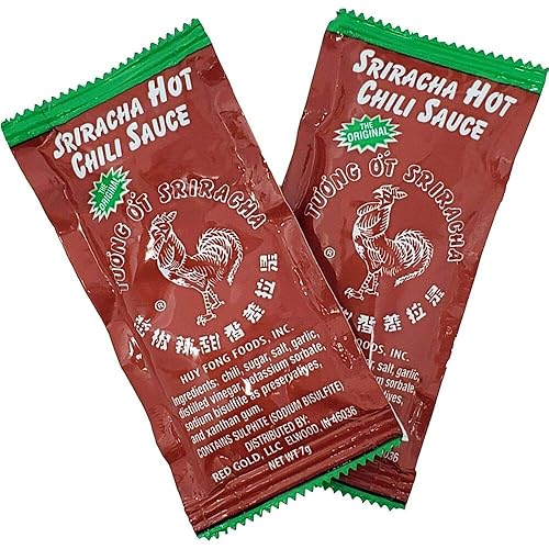 Sriracha - Paquetes de salsa de chile picante, paquete para llevar, paquetes de 0.25 oz (paquete de 25)