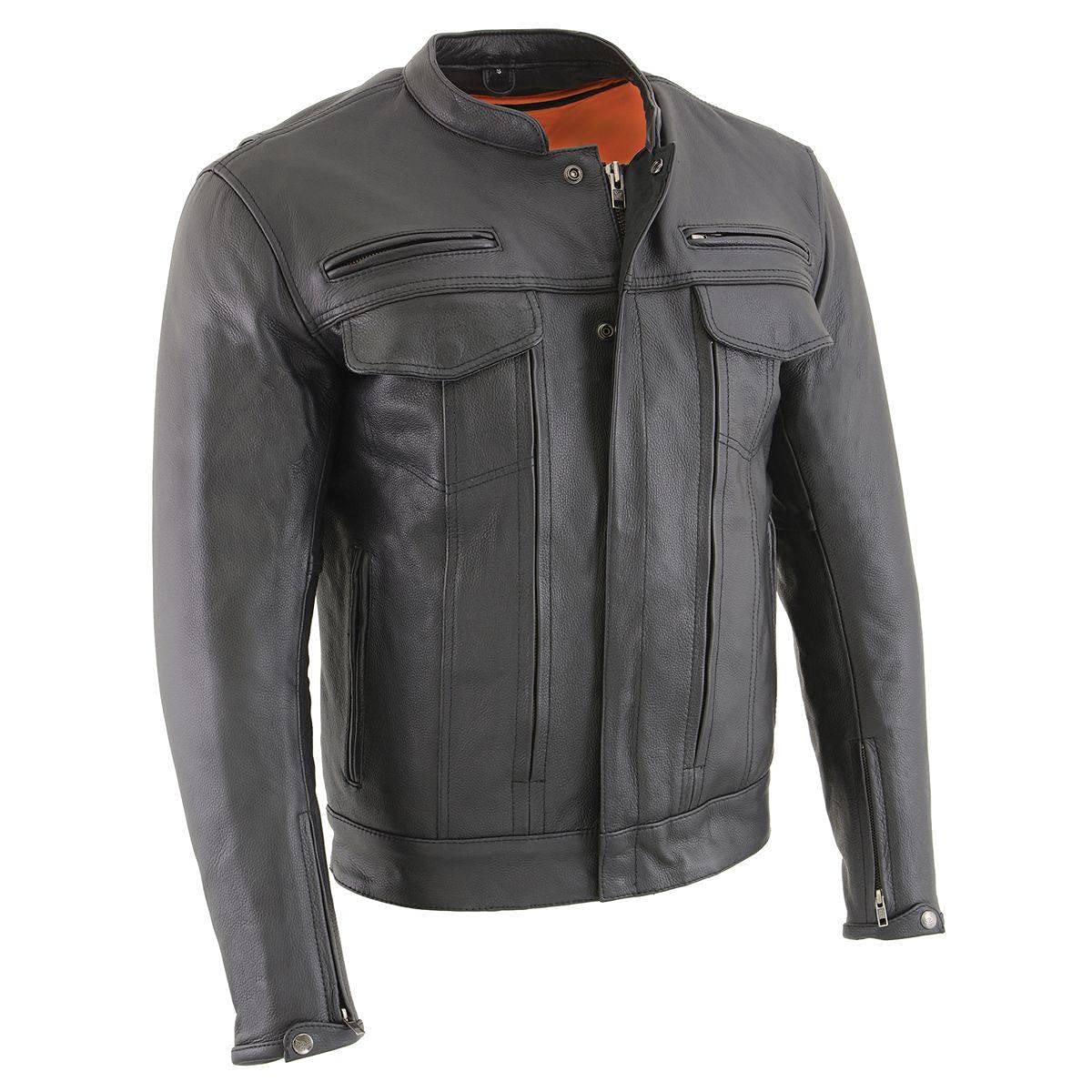Milwaukee Leather Men's Classic Premium Leather Motorcycle Jacket with Cool-Tec Climate Control Treatement - 3X-Large
