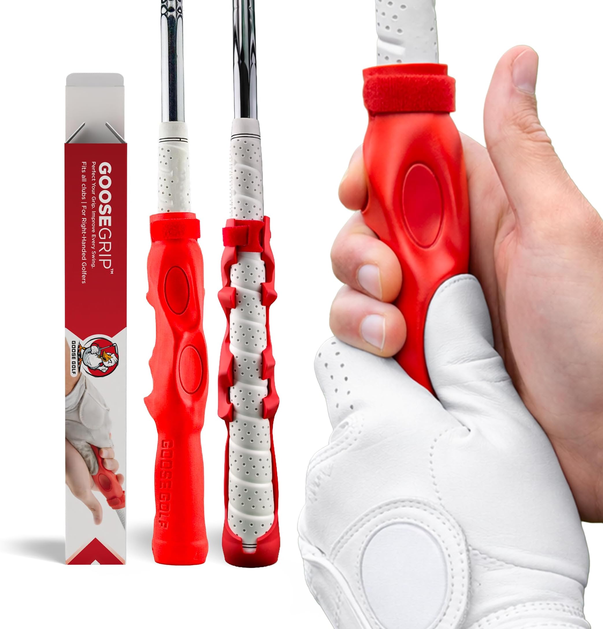 Golf Grip Trainer – Golf Training Aid for Correct Hand Positioning, Fits All Golf Clubs, Build Proper Grip Fundamentals for Consistent Practice