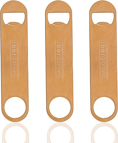 Miniatura 8 de A Bar Above Abridor de botellas, herramienta de camarero, abridor de velocidad de hoja de barra plana, levantador de tapa de cerveza de acero Acero