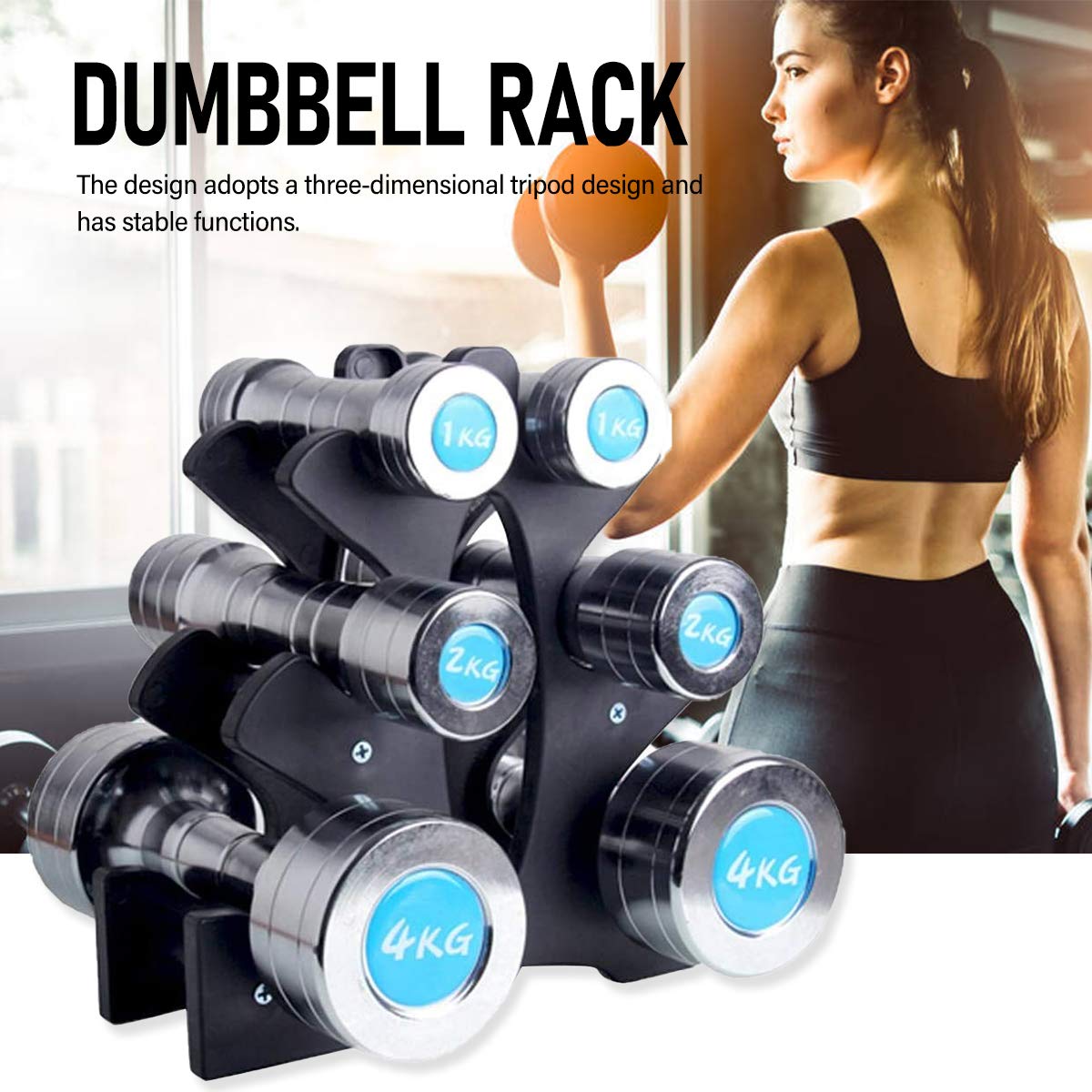 Gym Equipment Stand, Triangle And Big Leaf 5-tier Dumbbell Storage ...