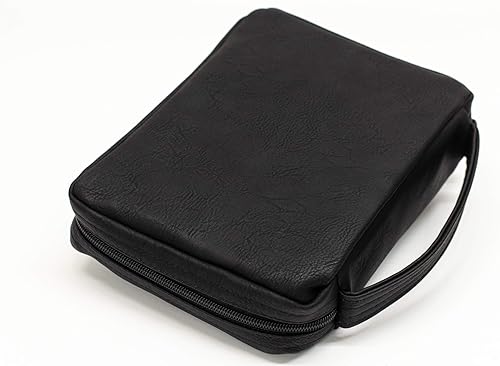 Miniatura 4 de Dicksons Cruz negra suave en relieve con bolsillo frontal, cubierta de piel con asa para la Biblia, tamaño pequeño