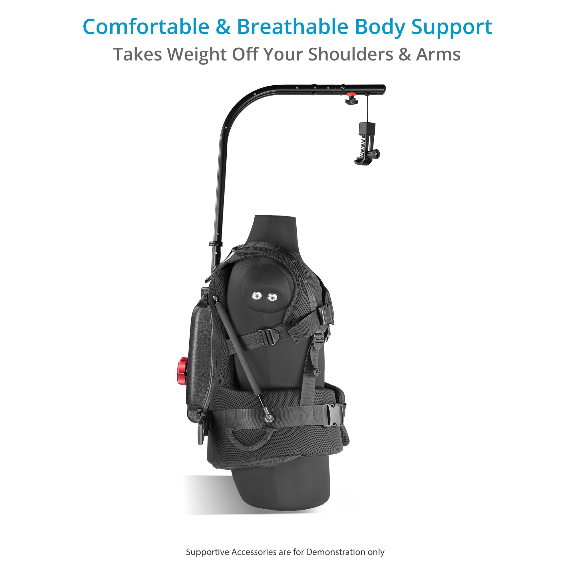 FLYCAM Flowline Master Pro Gilet Support corporel, 4-12 kg, Rotation 180° | pleinement Ceinture rembourrée avec molette antidérapante pour un confort prolongé