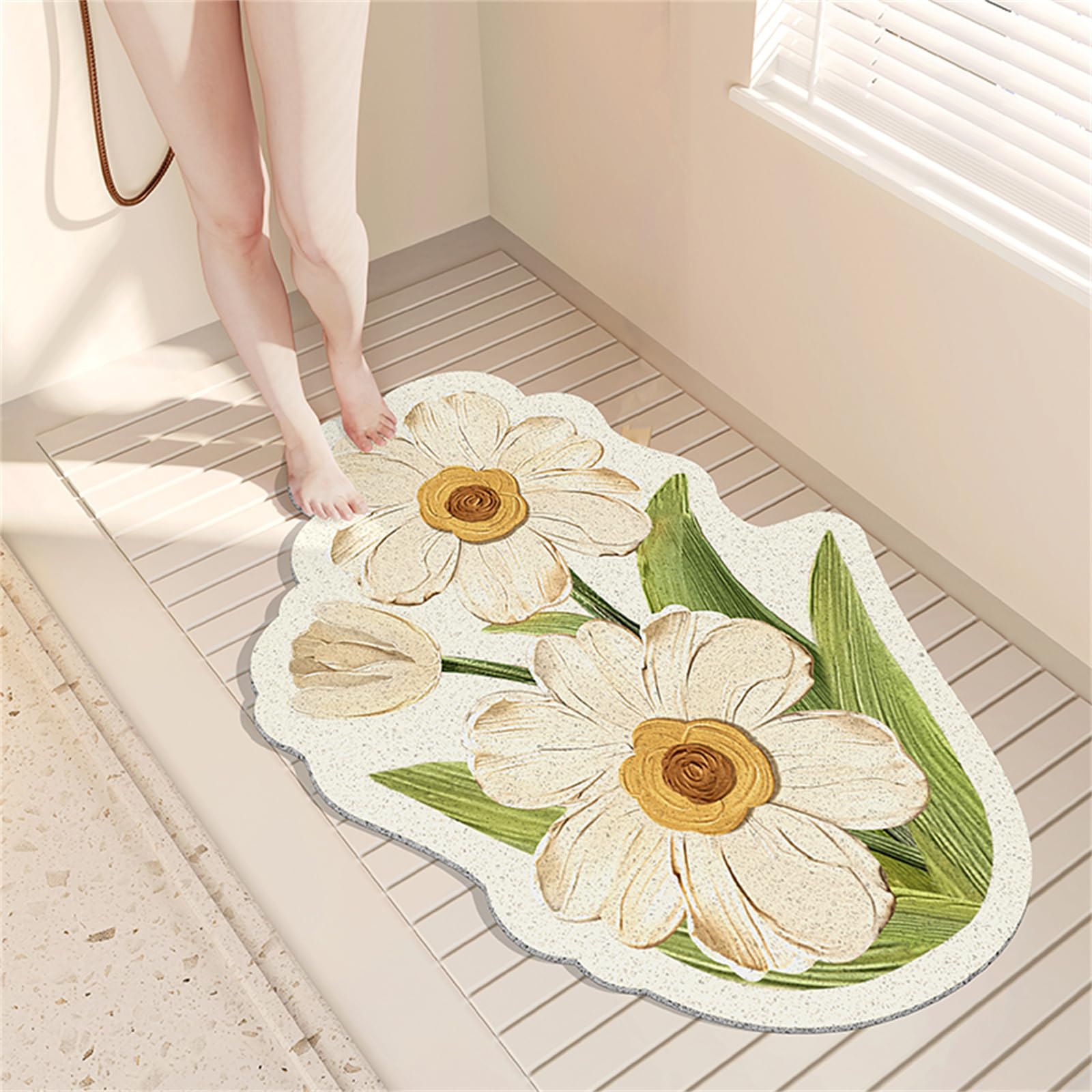 Secure Mat Non-Slip Shower Mat Bathtub Mat For Bath Tub, Comfort Bathtub Mats With Drain, PVC Loofah Bathroom Mats For Wet Areas, Quick Drying(Size:100CMx120CM,Color:F)