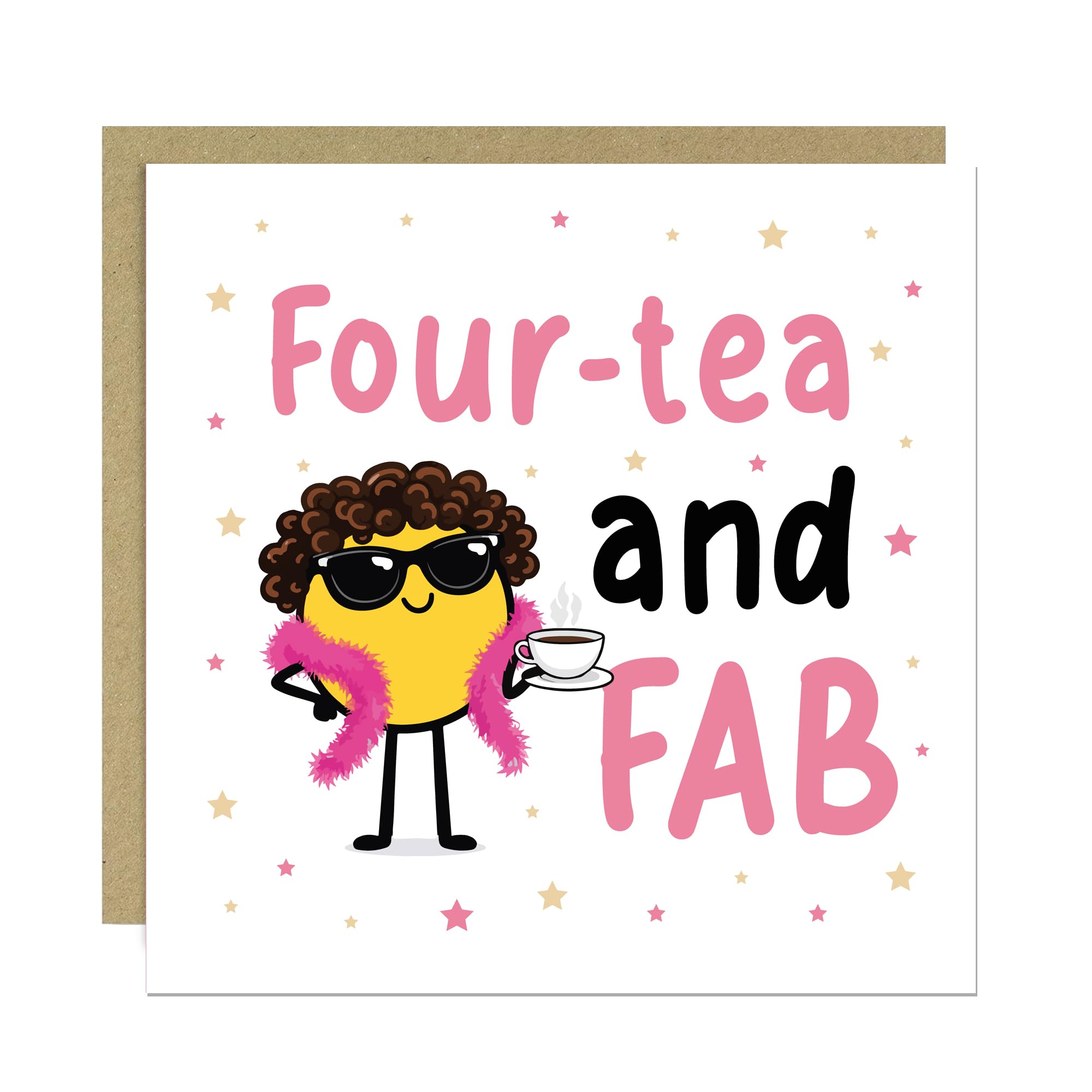 RED OCEAN 40th Birthday Card, Fourtea And FAB, Funny 40th Birthday Card For Women, For Mum Sister Auntie Friend, With Kraft Envelope
