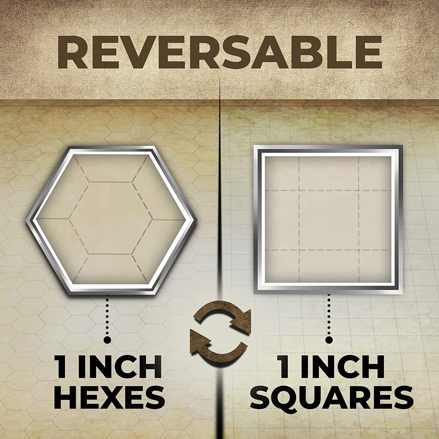Dungeons & Dragons Game Mat - 23x27 - Ultimate DND Board Game Map w/Dice Set - Double-Sided w/Hex & Square Grid - Epic Role Playing Gaming Experience