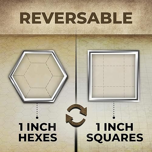 Miniatura 7 de Alfombrilla de juego de Calabozos y Dragones - 23 x 27 - Mapa de juego de mesa DND definitivo con juego de dados - Doble cara con cuadrícula