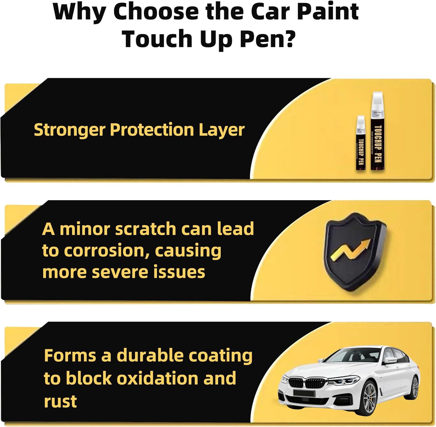 Oxford White(YZ/Z1/M6887) Car Paint Touch Up Pen Compatible with Ford,2-In-1 Color Accurate Touch Up Car Scratch Repair Paint Exact Match Ford Series Automotive Scratch Remover for Nicks&Chips Repair