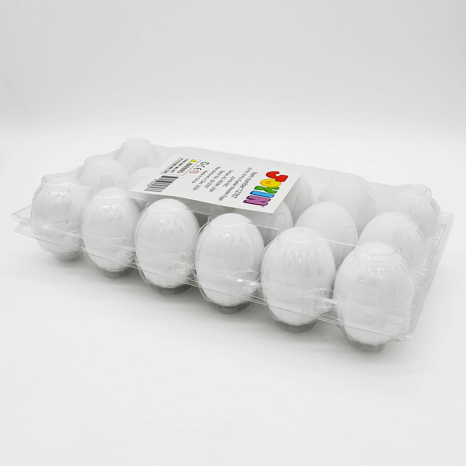 18 Pcs Easter Egg, White Wooden Eggs, Life Size Plain Decorating Eggs for Kids Easter DIY Paint Your Own Egg Decor, Easter Craft, Easter Eggs Hunt, Easter Basket Stuffers, School Activities Supplies