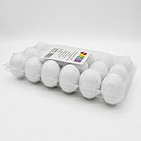 Vista 2 de Huevos de Pascua de 18 piezas, huevos de madera blancos, huevos decorativos lisos de tamaño real para niños, pintura de Pascua DIY tu propia