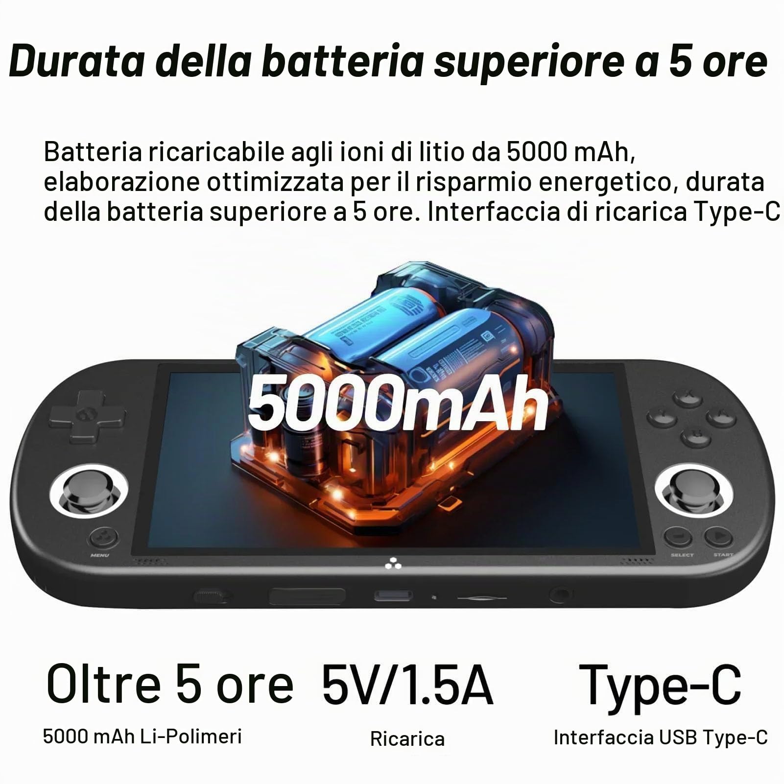 Console di Gioco retrò Portatile, Schermo IPS da 4,96 Pollici 720x1280 28 Emulatori Batteria da 5000 MAh, con Lettore Multimediale Moonlight Lettore di Schede USB per (#3)