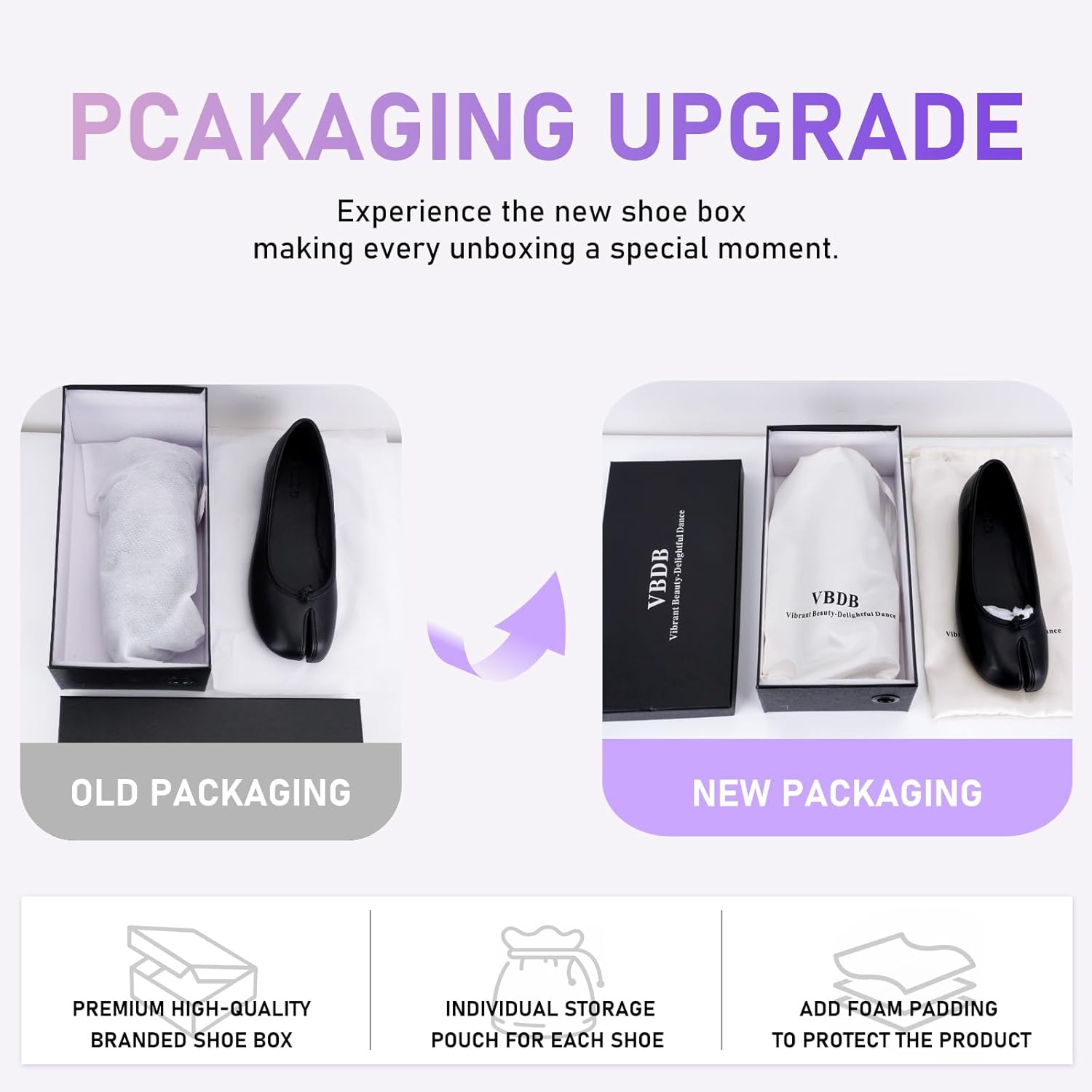 VBDB Tabi Ballet Flats Shoes for Women Rounde Toe Wide Width Split Toe Low Heel Comfortable Flats Shoes - Image 4