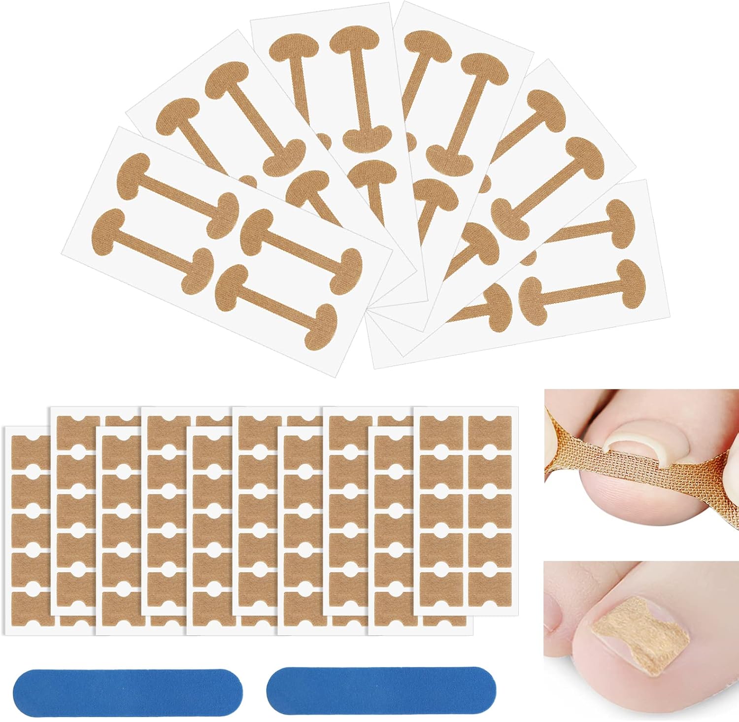 Lweiiws 126 PCS Ingrown Toenail Kit, 2 Styles Breathable SelfAdhesive