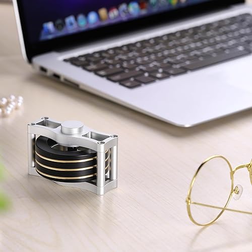 Miniatura 5 de Latón Spning Top, Kinetic Fidget Spinner Juguetes de escritorio (negro)