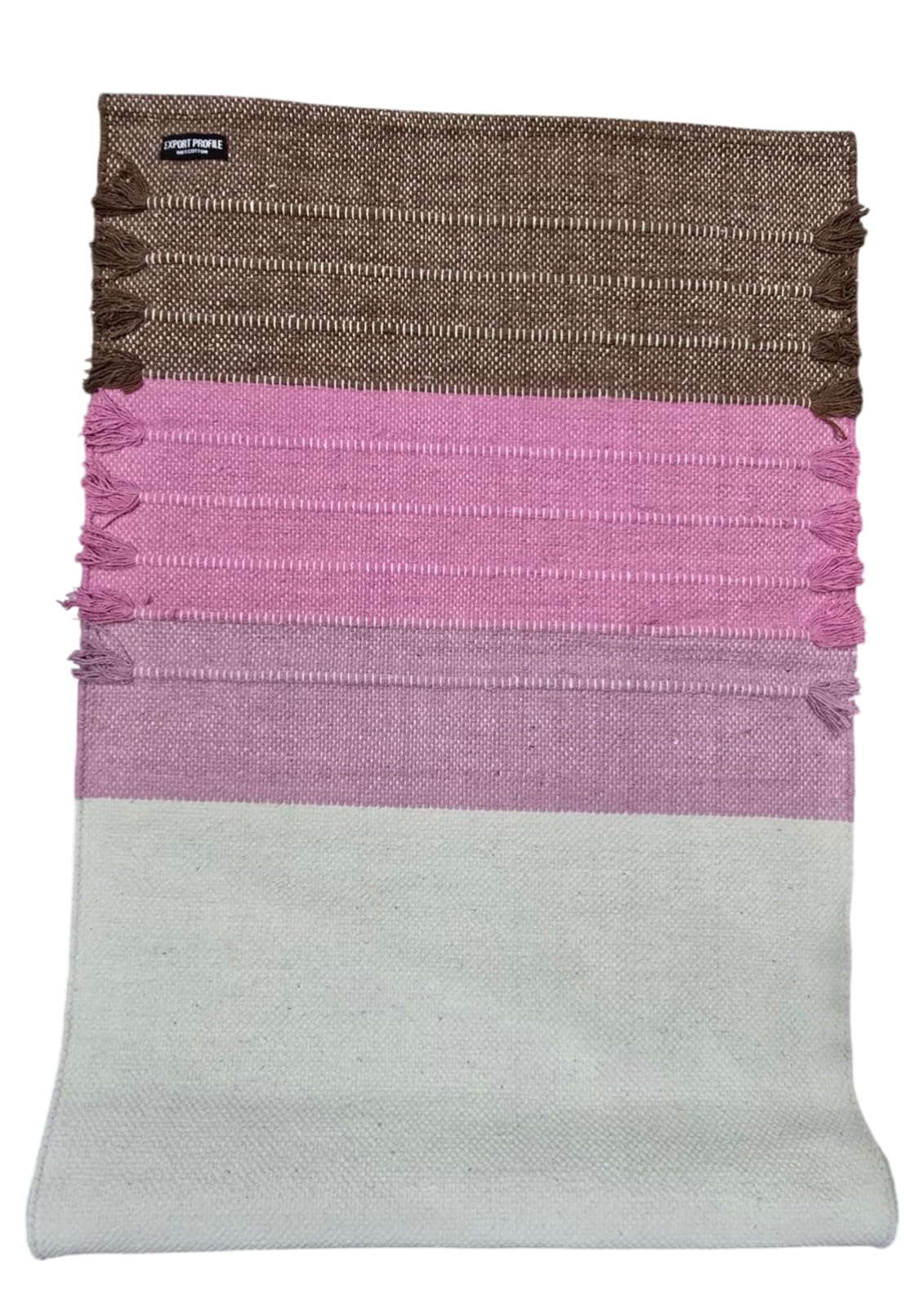 EXPORT PROFILE Indian Hand Made Cotton Yoga Mat Eco-Friendly Comfortable Extra Long Hand Woven Rug - 100%Organic Cotton Yoga Mat Non Slip & Thick for Everyday Fitness at Home - Multi 12 (24”x72”x16mm)