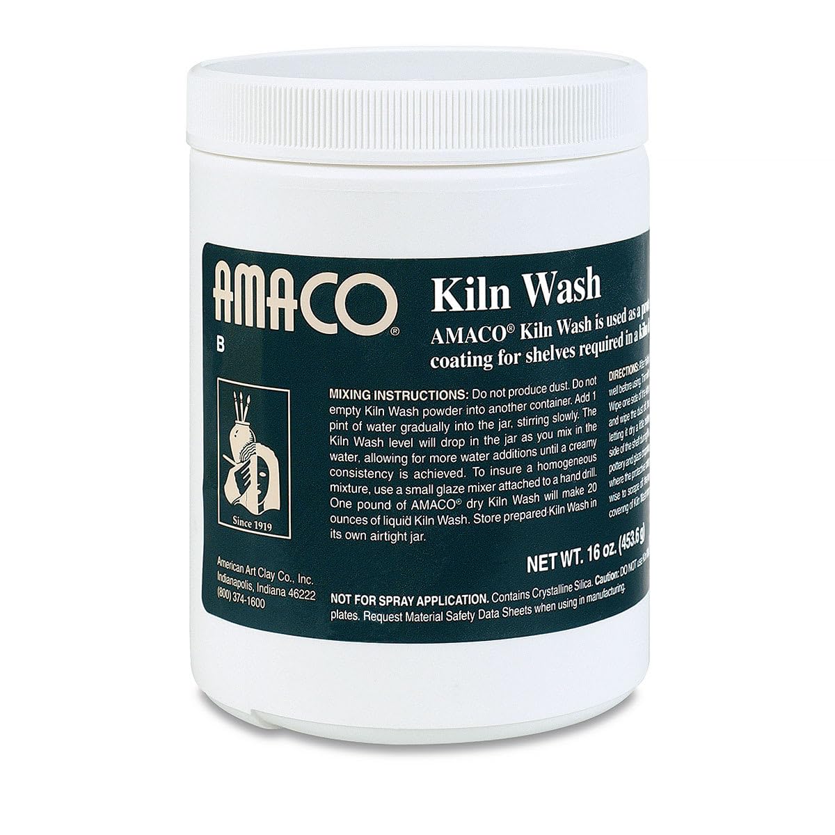 AMACO Kiln Wash In Powder Form - Dry, 1 lb