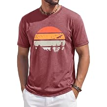 Runcati Mens Short Sleeve T-Shirts Casual Graphic Printed Tee Tops Crewneck Summer Beach Hawaiian Vintage Shirt