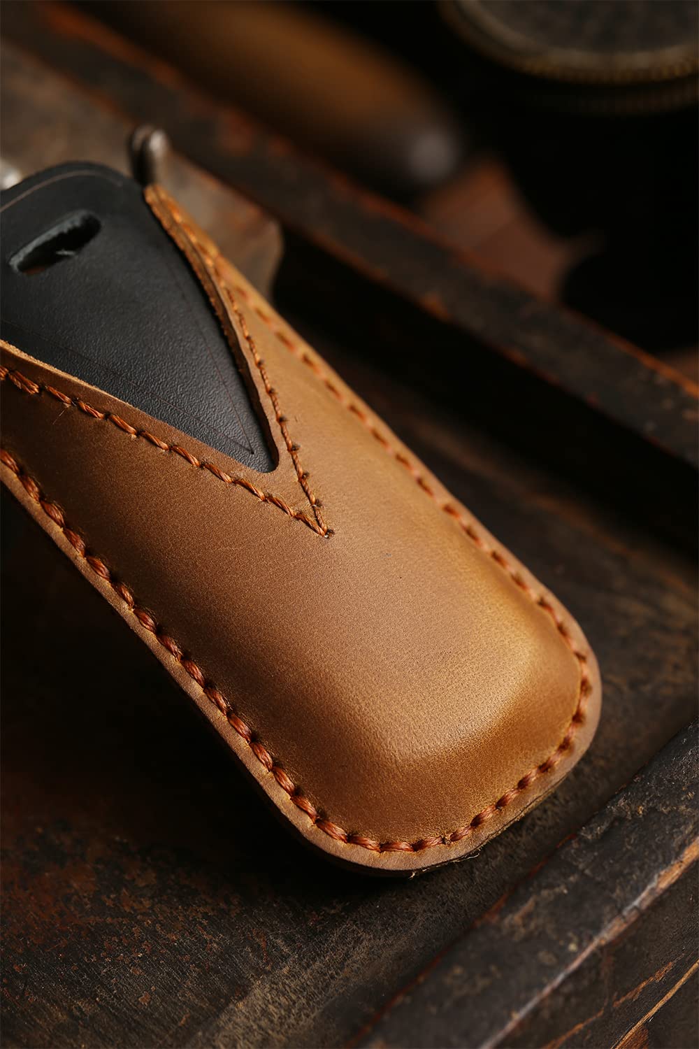 Custodia In Pelle Crazy Horse Per Chiave Mazda – Adatta Per 2/3 Pulsanti (Modelli 2,3,5,6, CX3, CX5, MX5) - 2