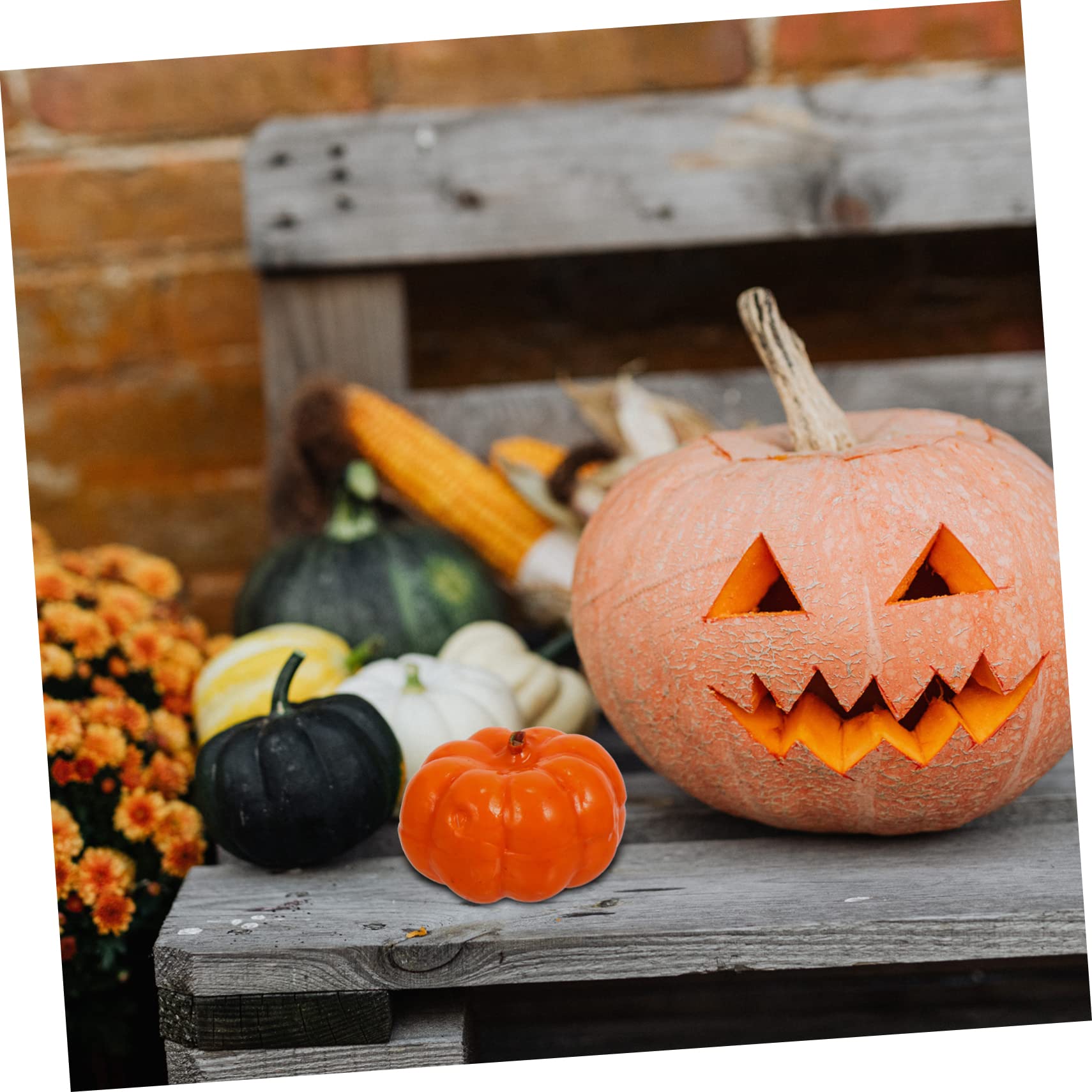 Zerodeko 7 Sätze Kürbis Dekoration Kürbisdekor Im Freien Gefälschte Schaumkürbisse Kürbis Kranz Halloween-deko-zubehör Schaumkürbisse Klein Halloween-kürbis Pu-kleber Orange 100 Stück * 7