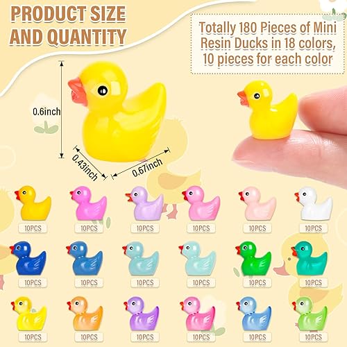 Miniatura 2 de selizo 180 mini patos de resina, pequeño pato para jardín de hadas de micro paisaje, adorno de casa de muñecas para bromas de escondite, recuerdos