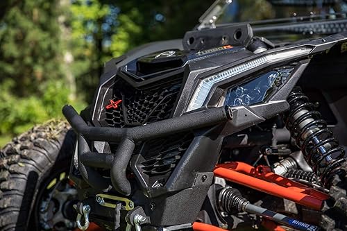 Miniatura 3 de SuperATV Parachoques delantero listo para cabrestante para Can-Am Maverick X3, monta cualquier cabrestante SuperATV Black Ops, incluye 2 horquillas