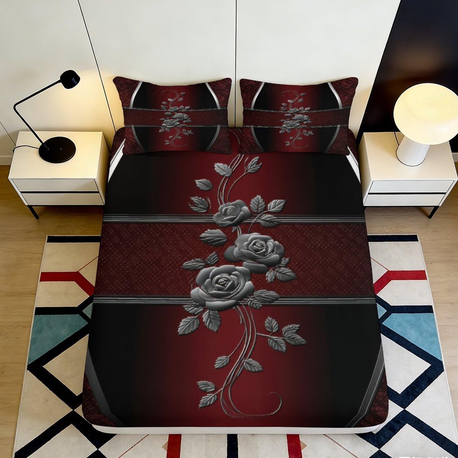 3D Printed Snail Fitted Sheet Microfiber Deep Pocket Non-Slip Bedroom Bedding Snail Mattress Fitted Cover Washable for Adults Teens 180x200x25cm