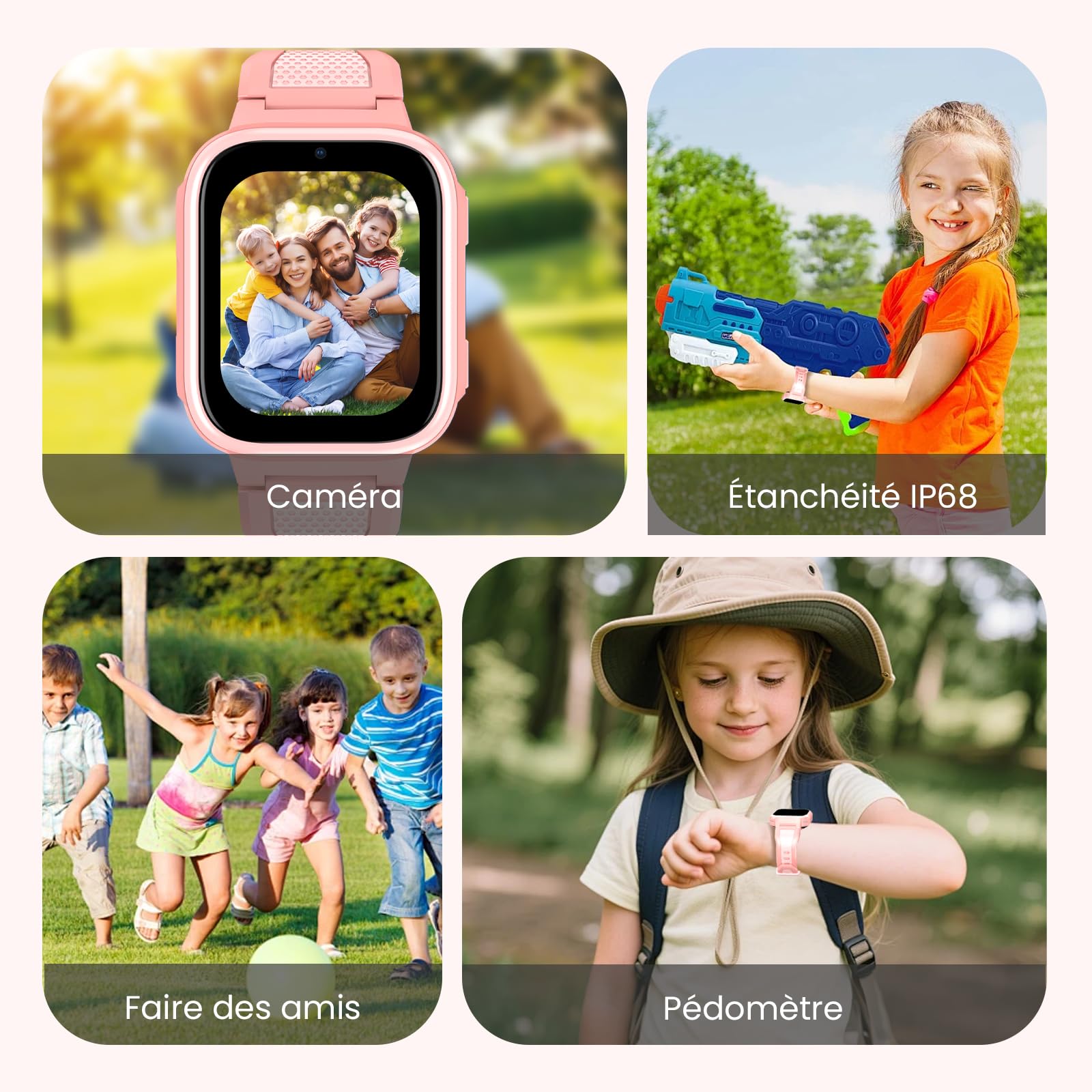 K10 4G Montre connectée Enfants avec GPS et Fonction téléphone, écran 1,8 Pouce, Batterie 950 mAh, IP68 étanche Smartwatch pour Enfants pour Adolescents à partir de 6-12 Ans