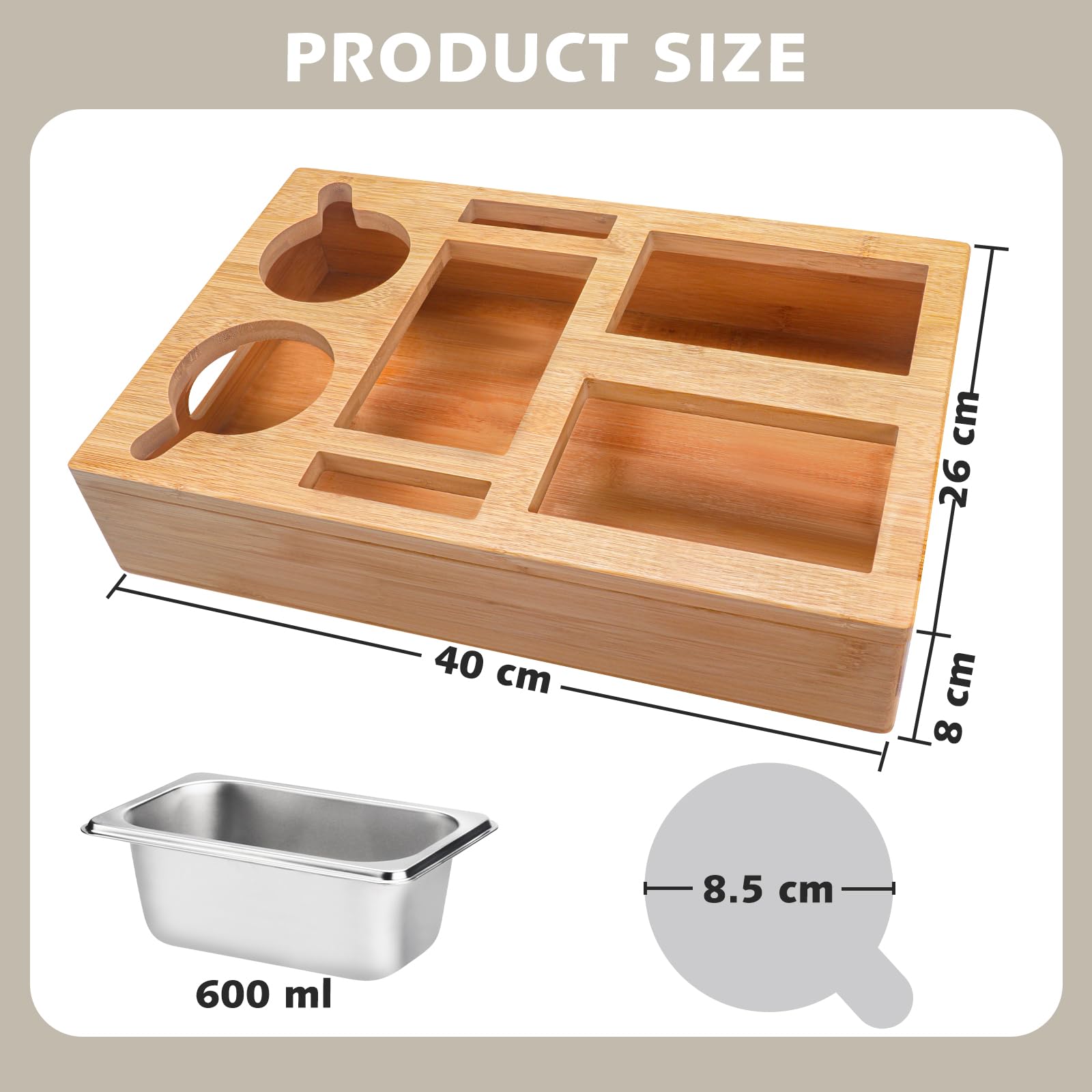 Boîte à Goûter - Bar - Avec Bols à Collation Amovibles En Acier Inoxydable - Avec Couvercle Amovible - Convient Pour Le Salon, La Chambre à Coucher