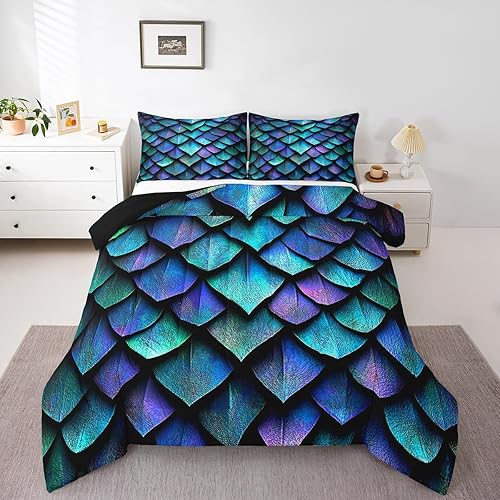 Miniatura 9 de Erosebridal Juego de ropa de cama de colibrí, flores moradas, tamaño Queen, para niños y niñas, edredón floral de jardín de lavanda, hojas de