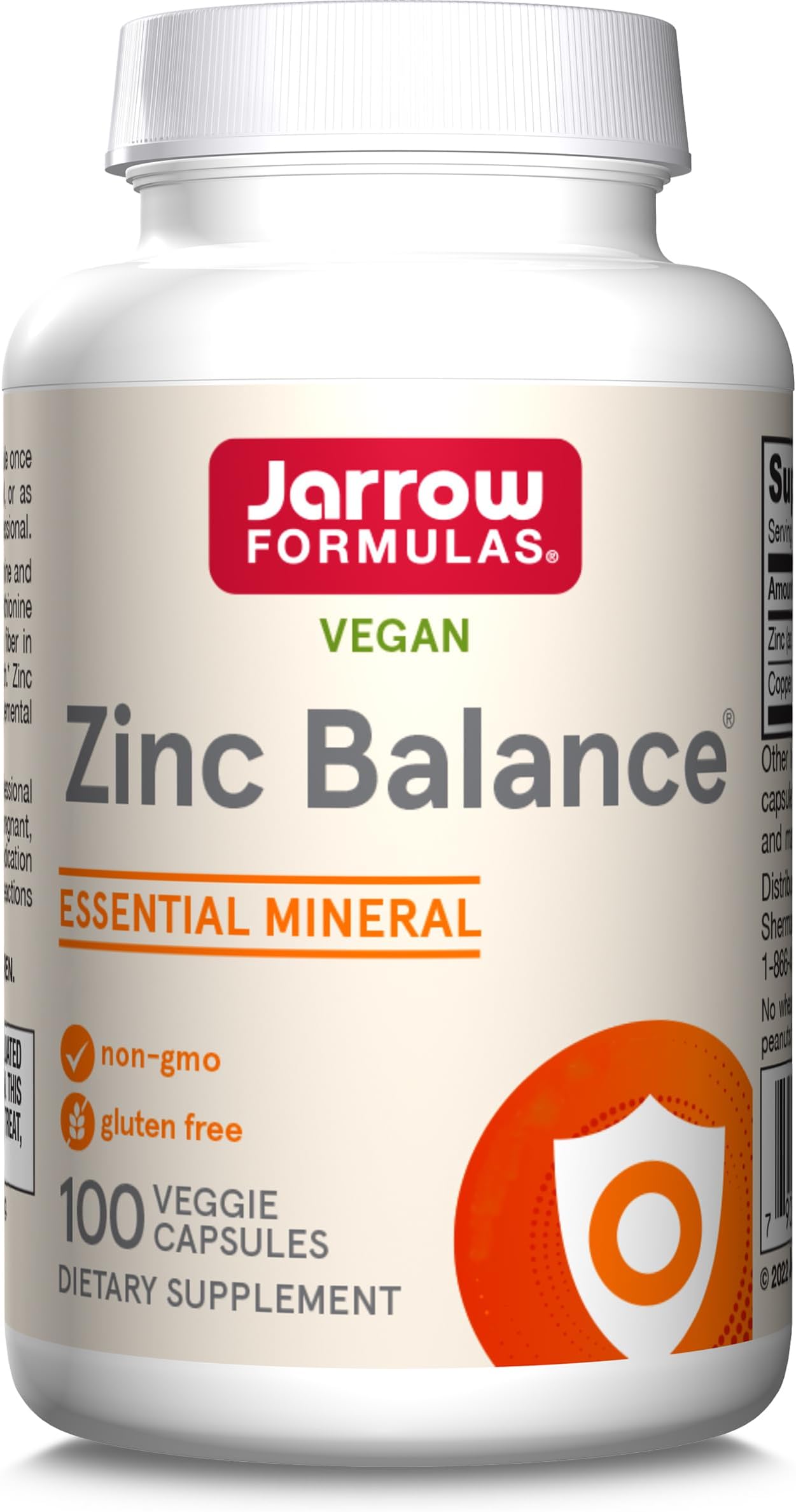 Jarrow Formulas Zinc Balance, Zinc 15mg and Copper 1mg, 100 Vegan Capsules, Gluten Free, Vegetarian, Soy Free, GMO Free, Minerals Supplement
