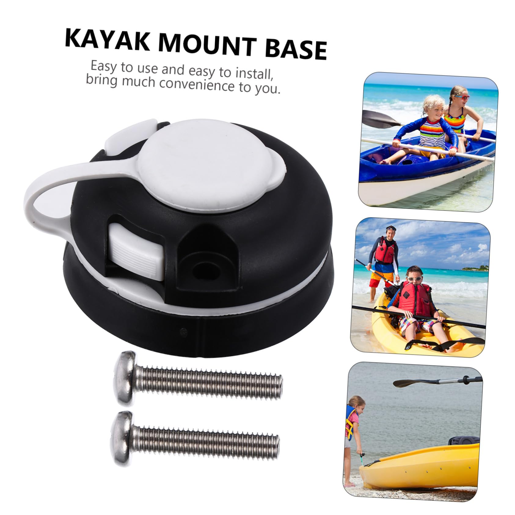 Base de Montaje Redonda para Kayak, Accesorio para Soporte de Caña de Pescar, Material Resistente Tornillos, Compacto y Portátil, Adecuado para Pesca en Bote y Canoa
